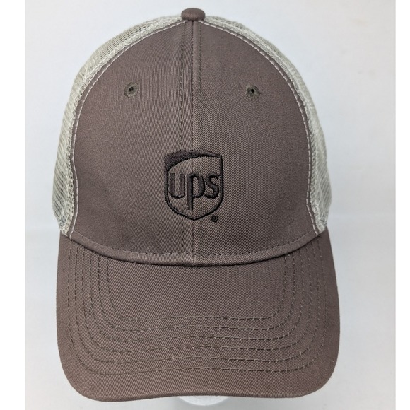 UPS United Parcel Service Trucker Hat Cap‎ Mesh Baseball Logo Brown Strapback